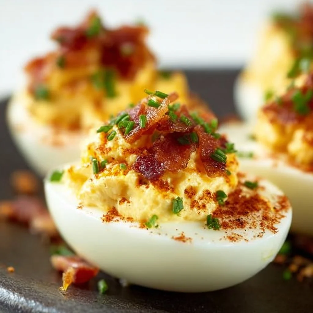 Easy Keto Deviled Eggs with Bacon