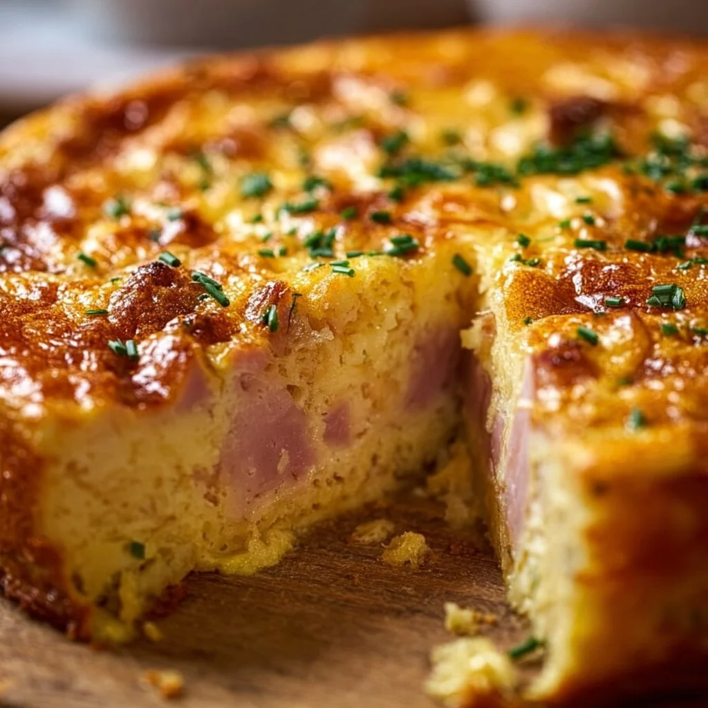 Fluffy Crustless Quiche with Ham