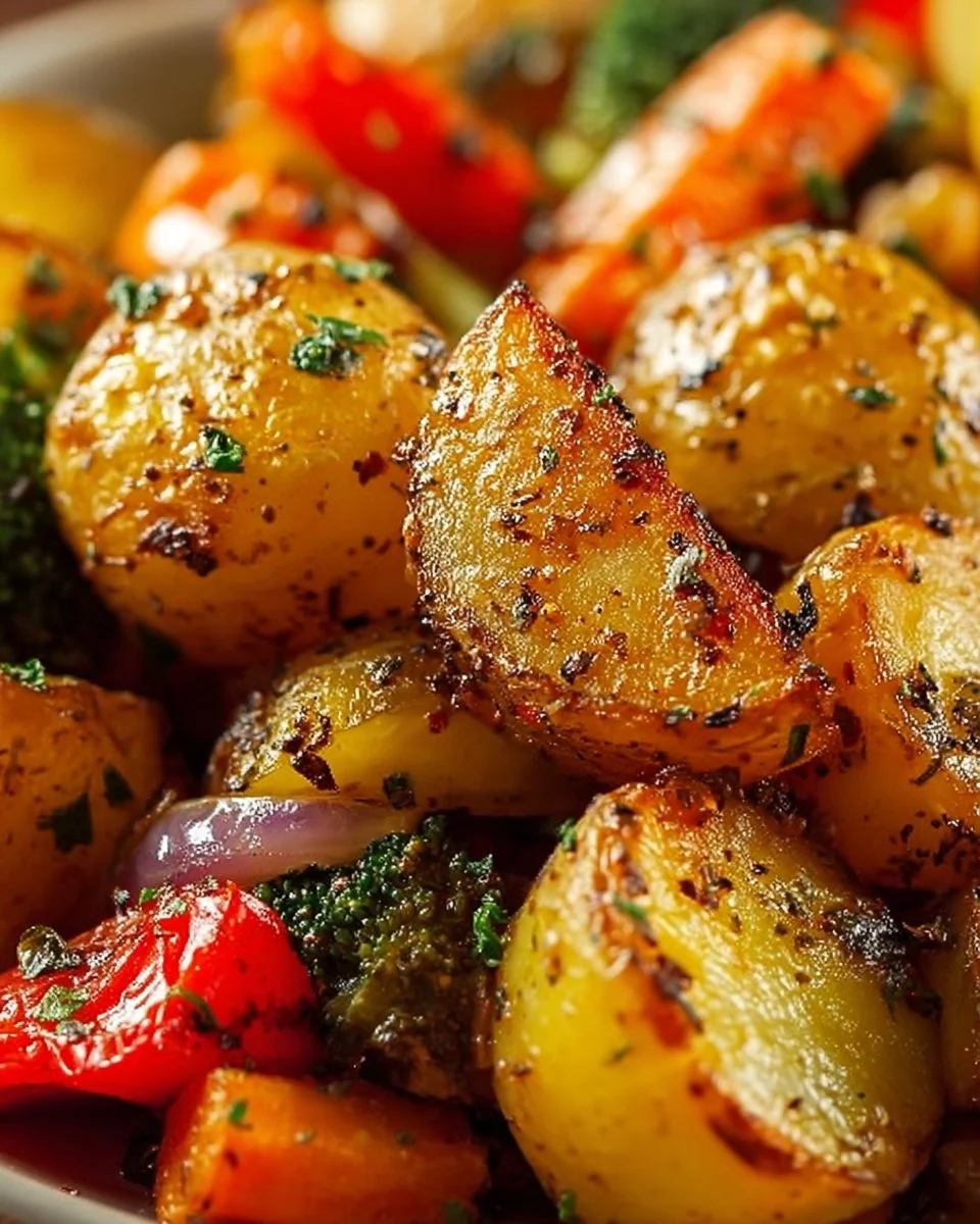 Garlic Herb Roasted Potatoes and Veggies