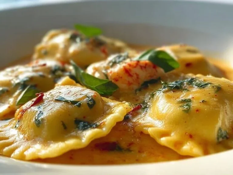 Gordon Ramsay's gourmet lobster ravioli plated elegantly