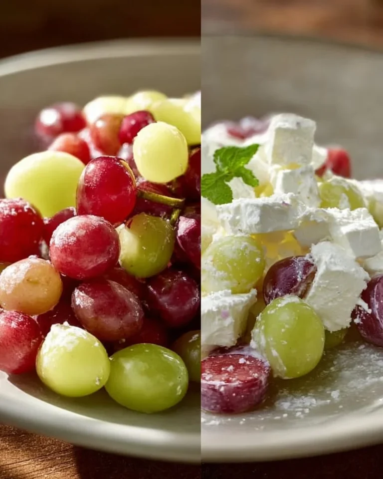 Delicious and colorful grape salad with fresh fruits and a light dressing