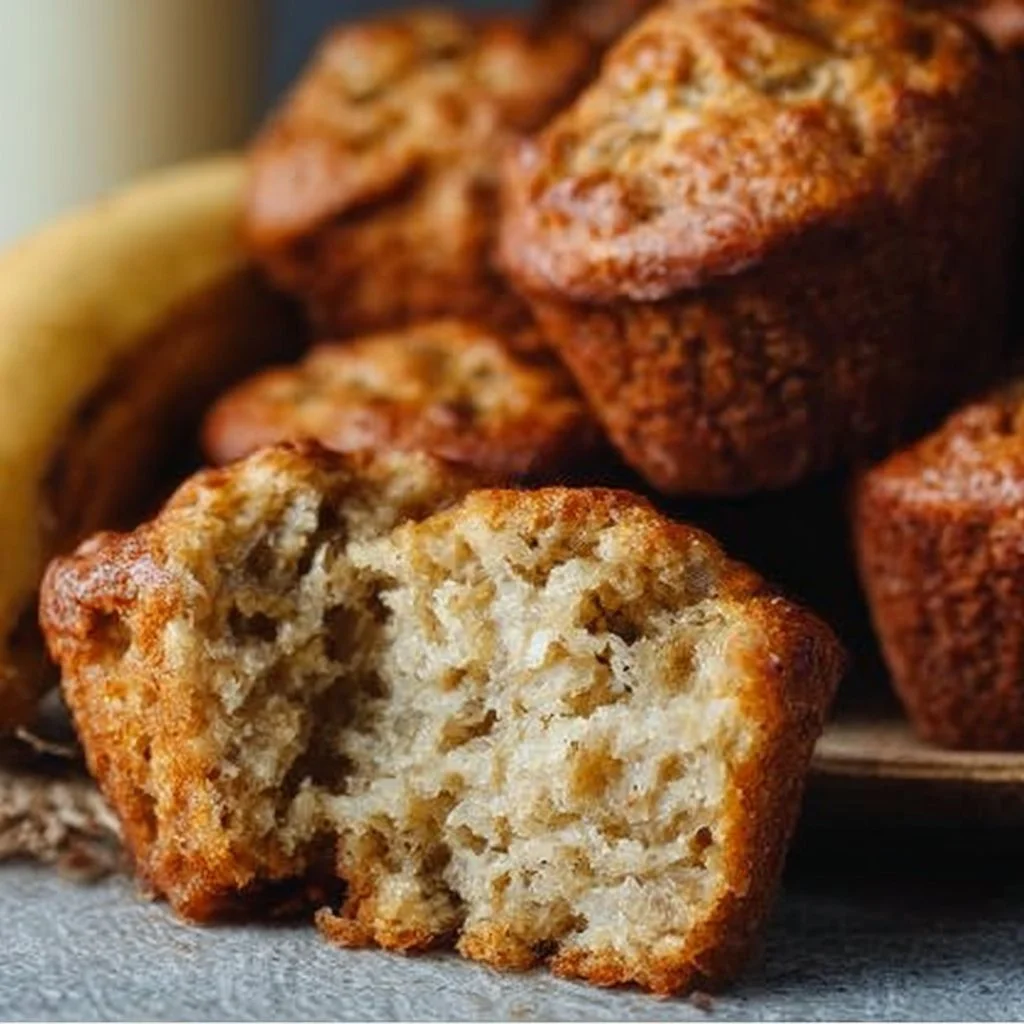 Delicious Healthy Greek Yogurt Banana Muffins on a plate