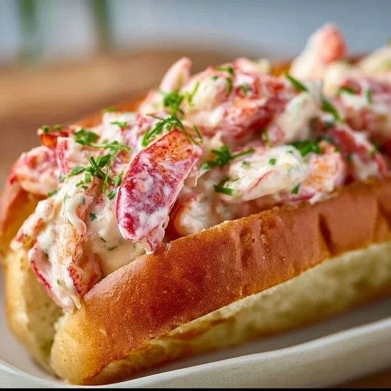 Fresh lobster roll with succulent lobster meat in a soft toasted bun