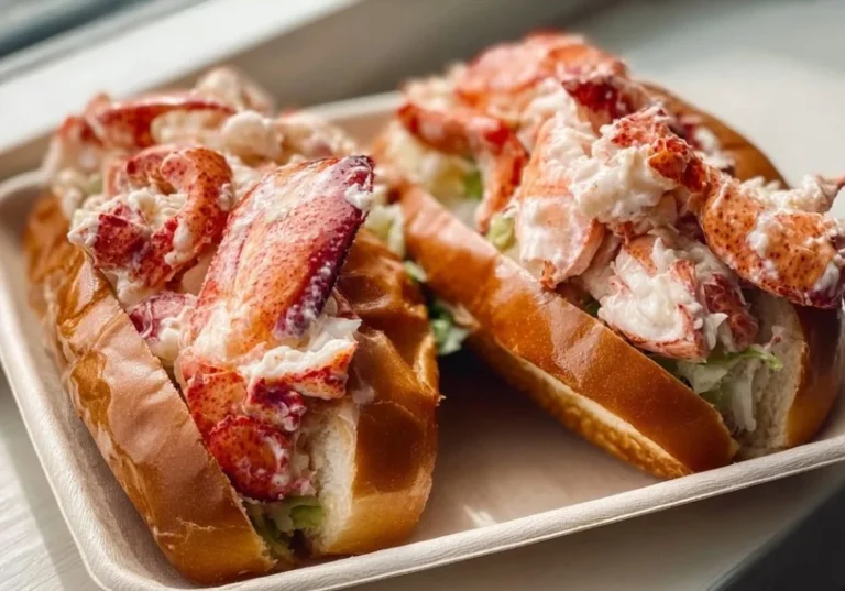 Delicious lobster rolls served on a buttery bun with fresh lobster meat