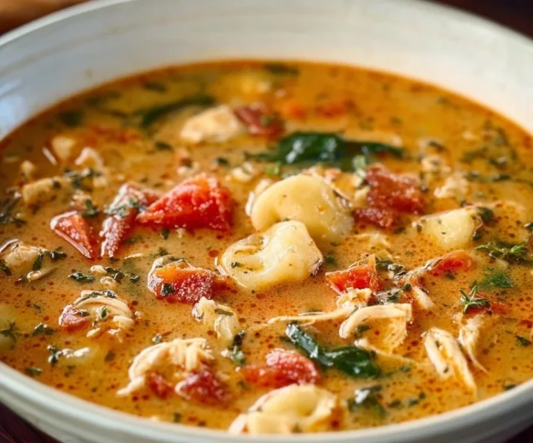 Bowl of Marry Me Tuscan Chicken Soup with fresh herbs and ingredients