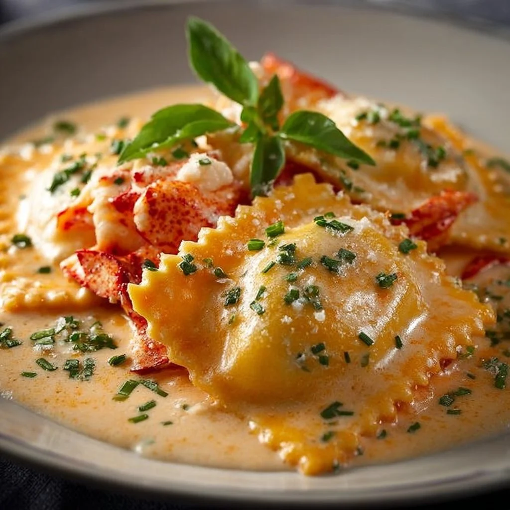 Melt-in-Your-Mouth Lobster Ravioli with Vodka Cream Sauce