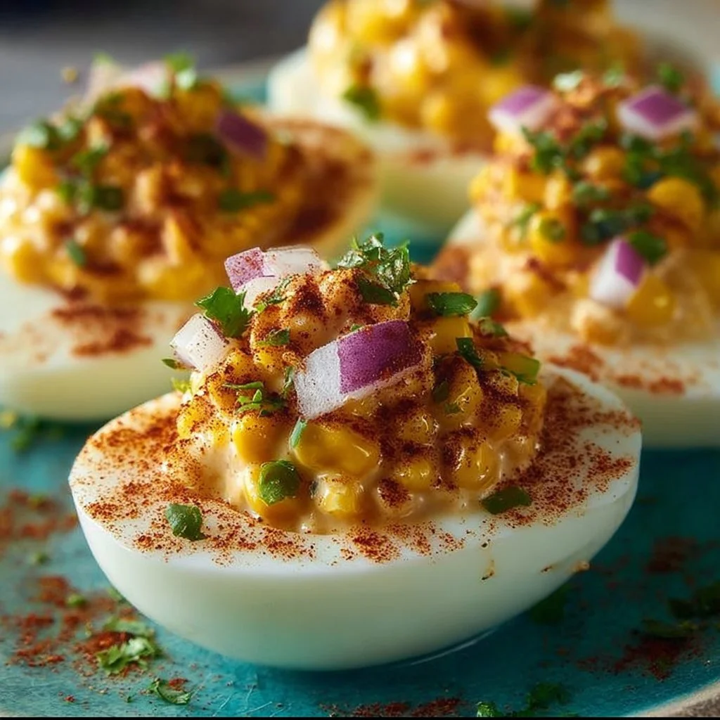 Mexican Elote Deviled Eggs