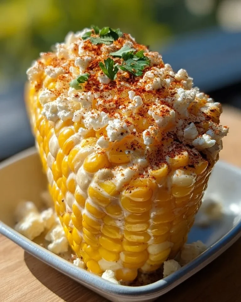 Delicious Mexican Street Corn (Elote) topped with cheese and spices