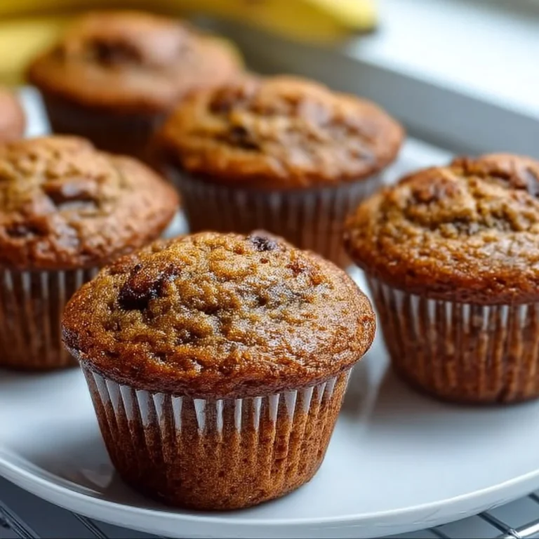 Moist banana bread muffins fresh out of the oven, ready to be enjoyed.