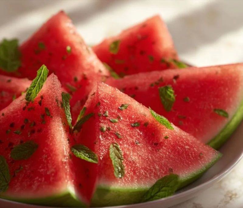 Refreshing mojito watermelon cocktail served in a glass with mint leaves.