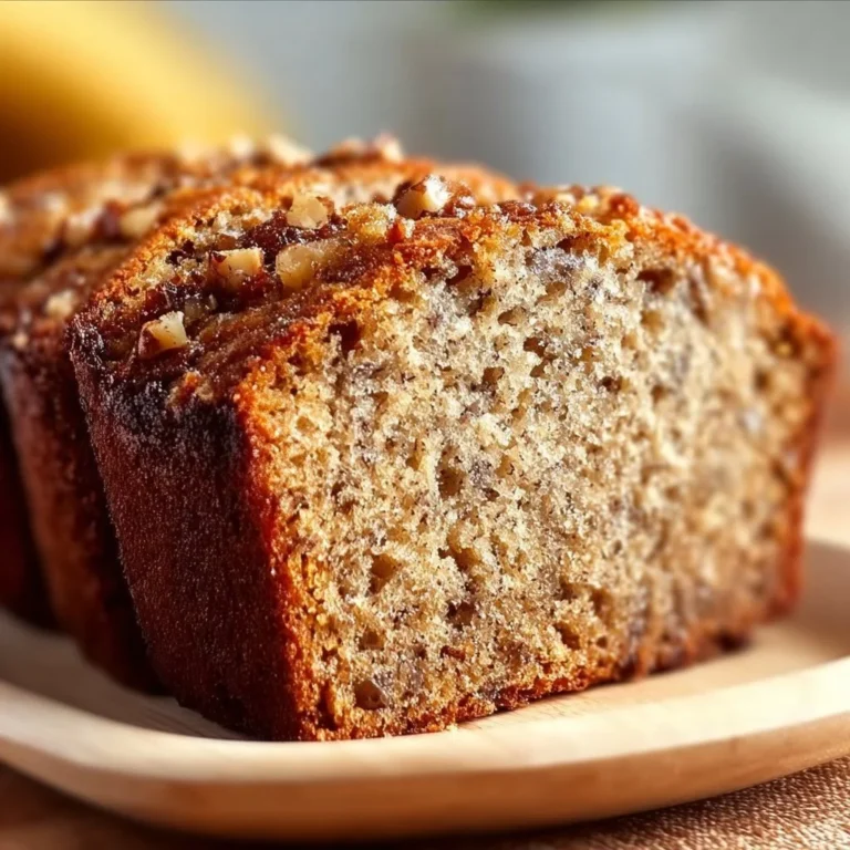 Nana's Secret Banana Nut Bread fresh out of the oven, topped with walnuts.