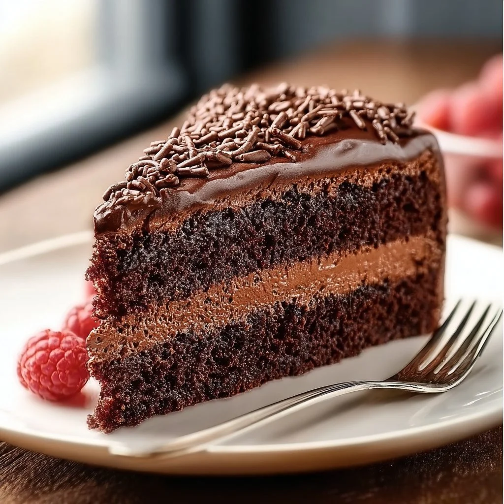 Delicious Nutella chocolate cake topped with creamy frosting