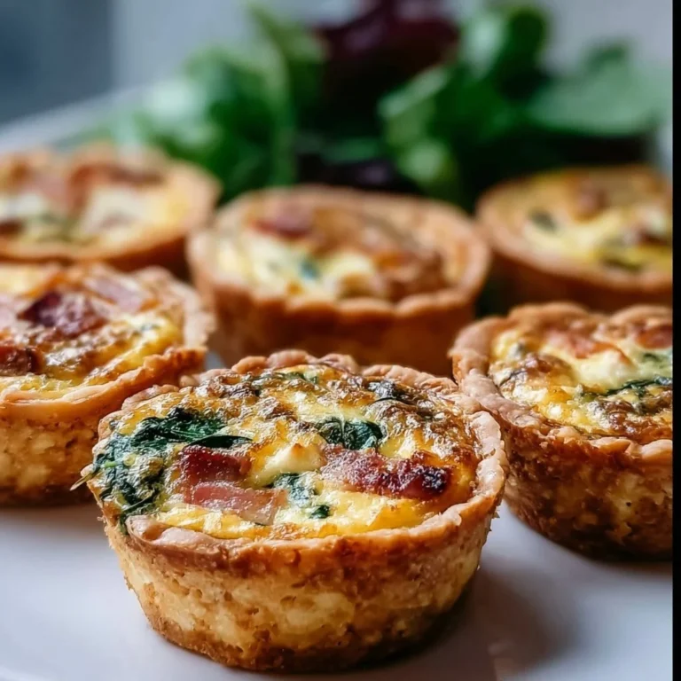 Delicious mini quiches displayed on a tray, perfect for brunch and gatherings.