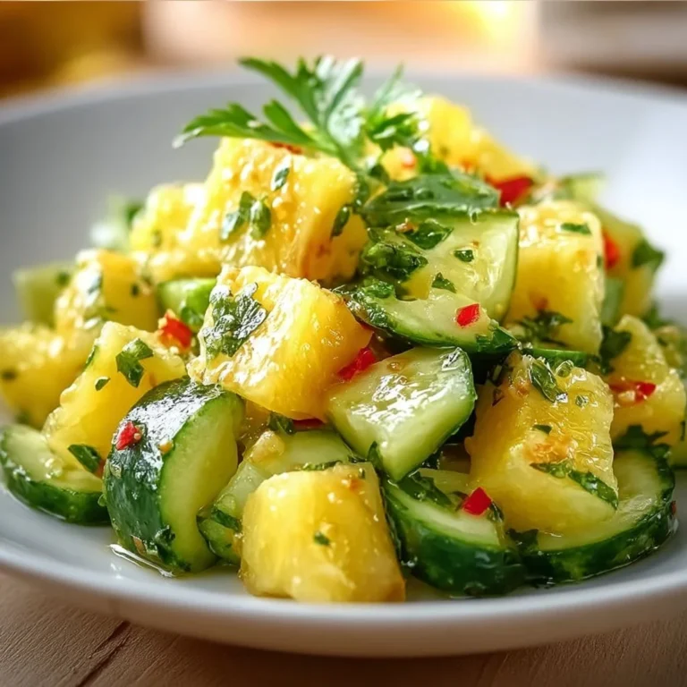 Vibrant Pineapple Cucumber Salad with fresh ingredients in a bowl