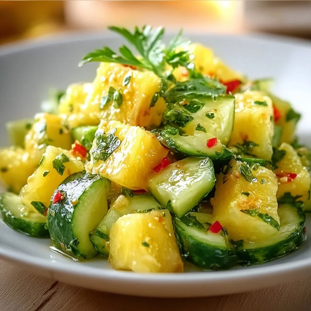 Vibrant Pineapple Cucumber Salad with fresh ingredients in a bowl