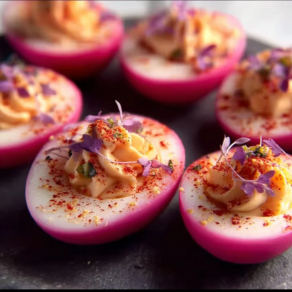 Pink Deviled Eggs