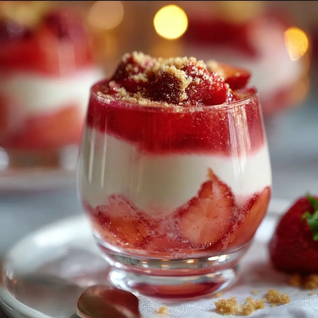 Pretty Jell-O Strawberry Parfait