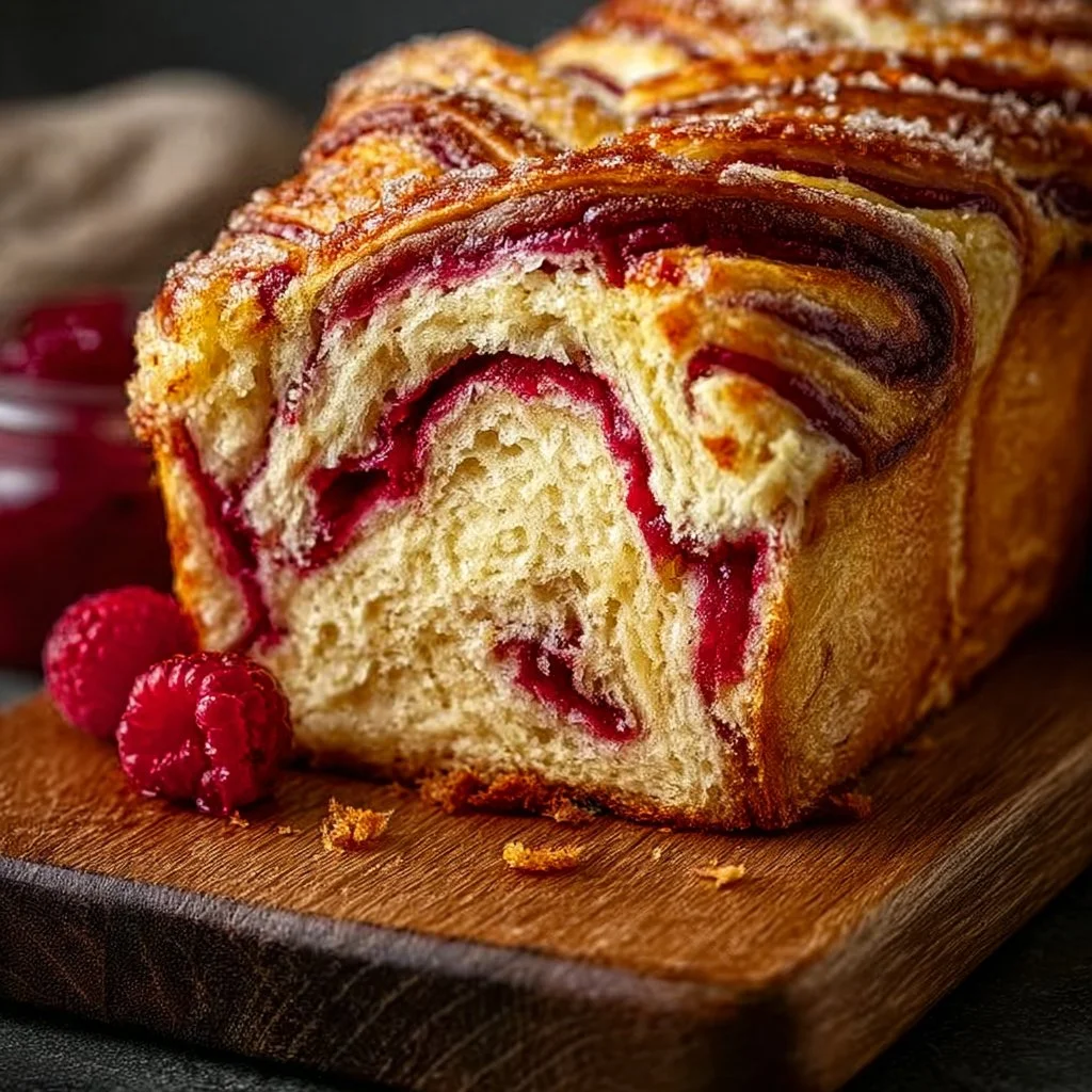 Raspberry Swirl Brioche Loaf