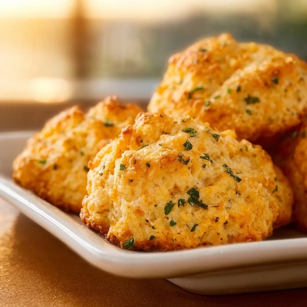 Freshly baked Red Lobster Cheddar Bay Biscuits served with garlic butter