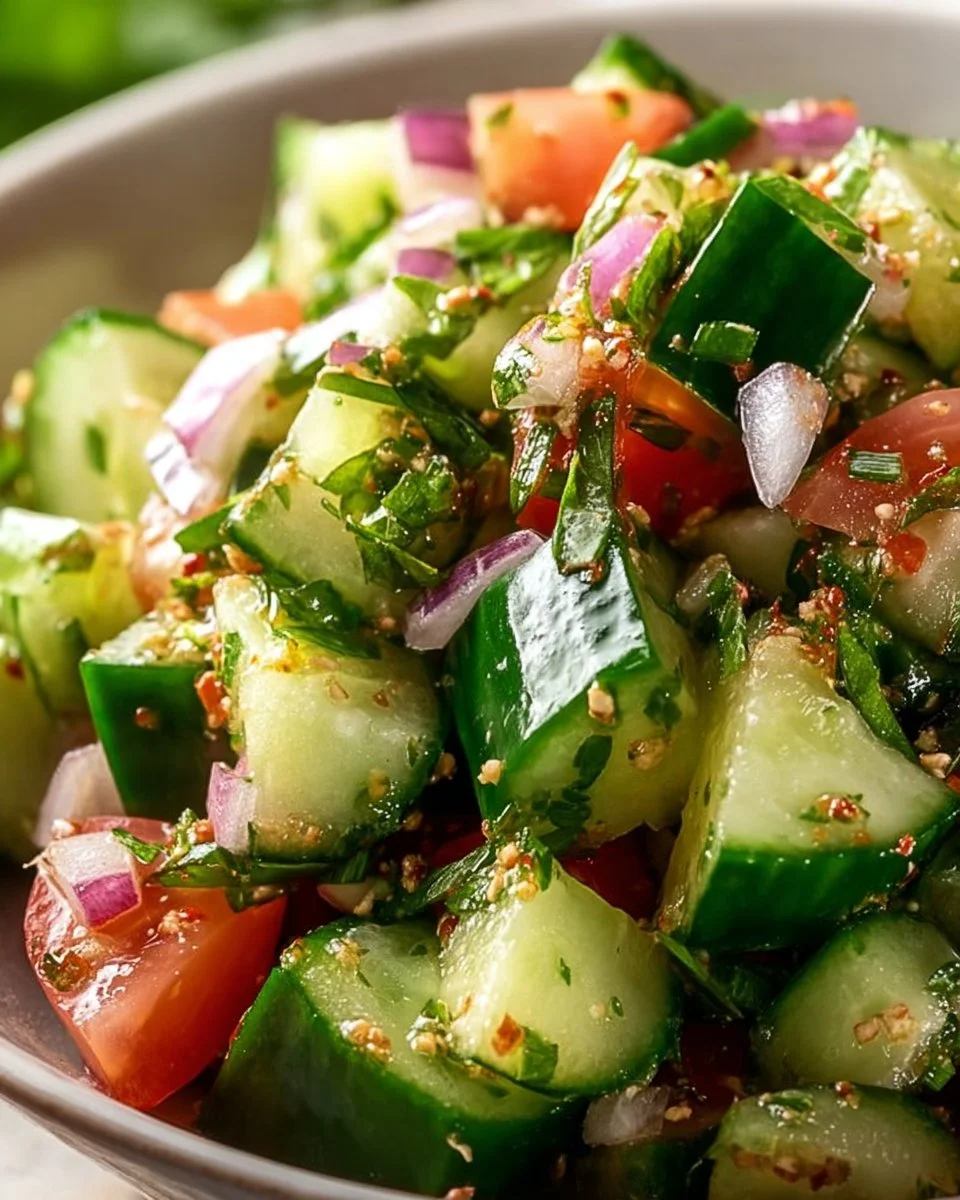Refreshing Italian Cucumber Salad