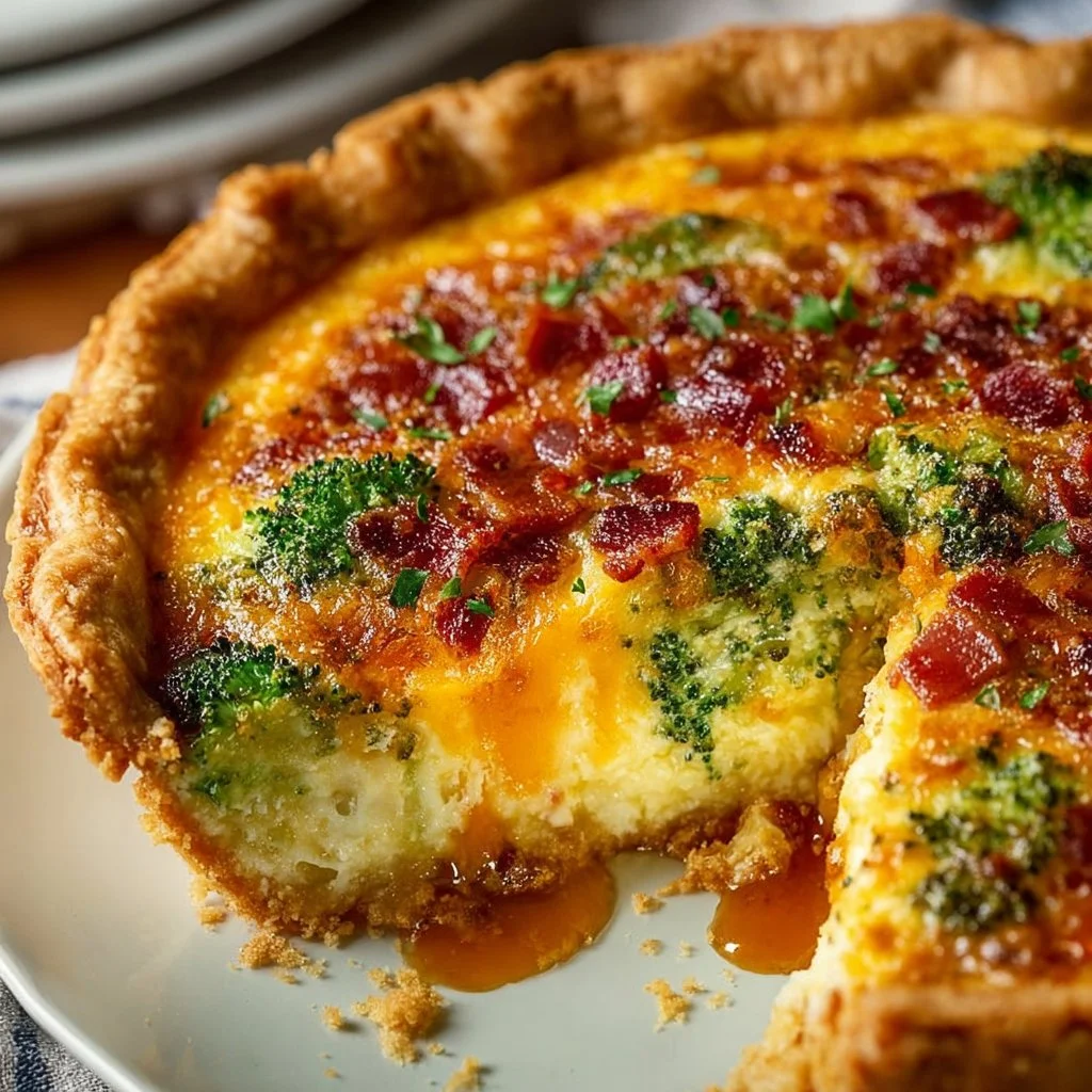 Savory Bacon Broccoli Cheddar Quiche