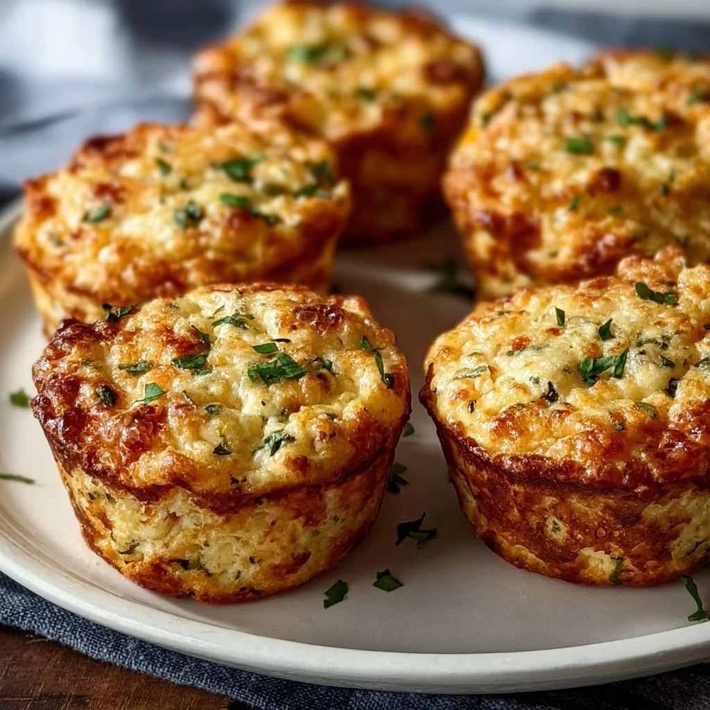 Savory cottage cheese muffins fresh out of the oven