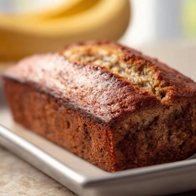Sourdough Discard Banana Bread loaves on a wooden cutting board