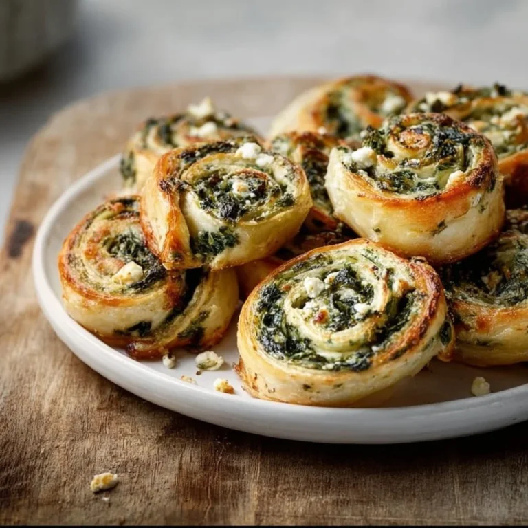 Delicious Spinach Feta Pinwheels served on a platter