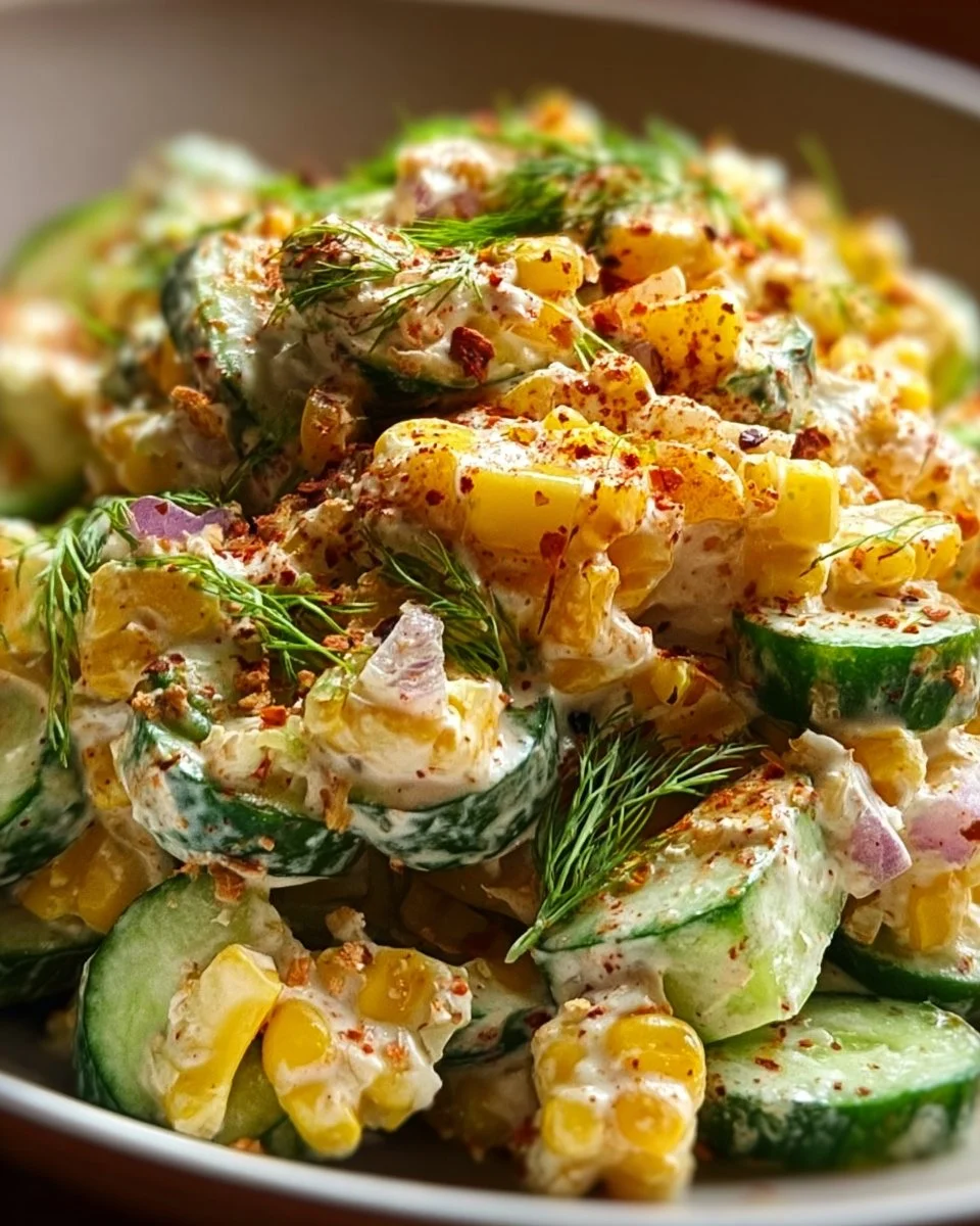 Street Corn Creamy Cucumber Salad
