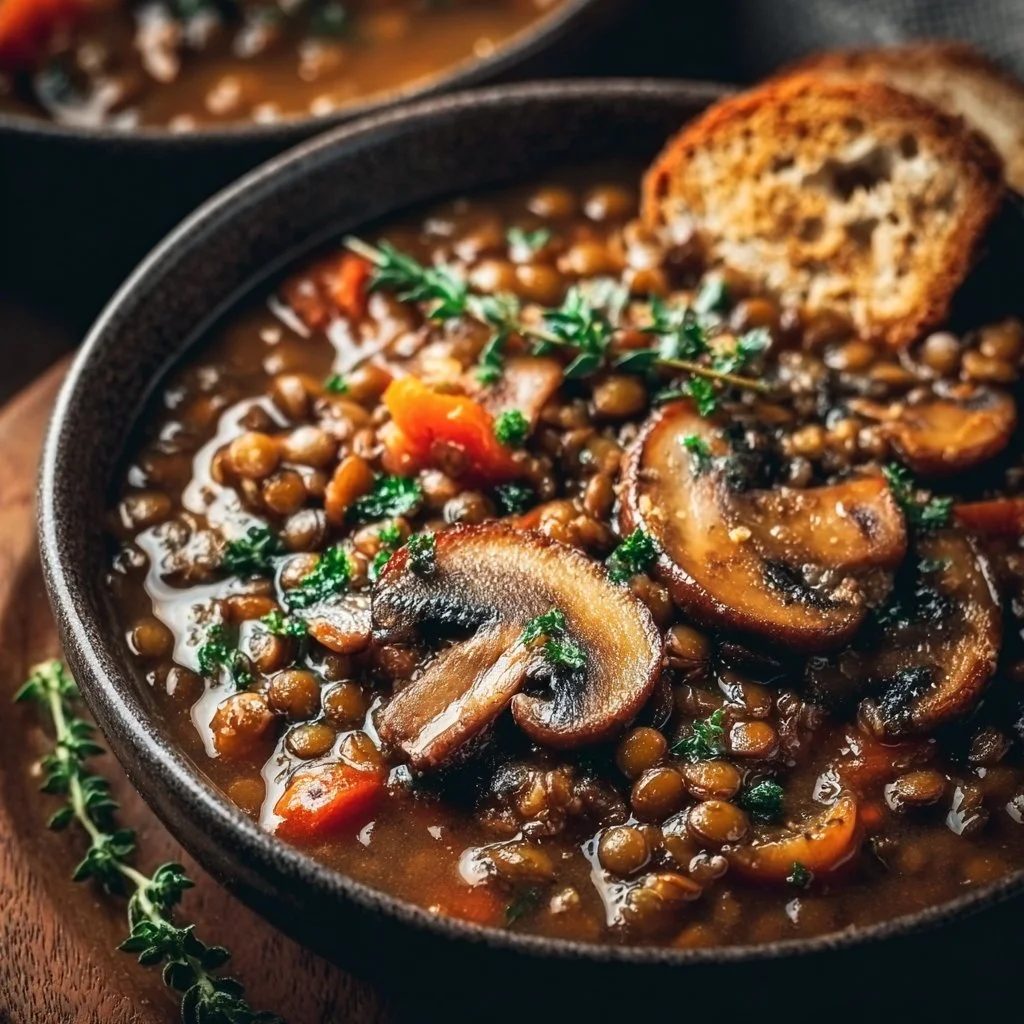 Vegan Lentil Mushroom Stew