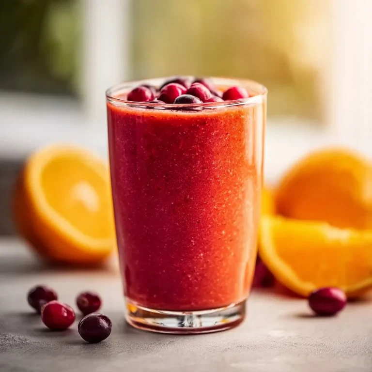 Delicious cranberry orange smoothie rich in Vitamin C booster ingredients