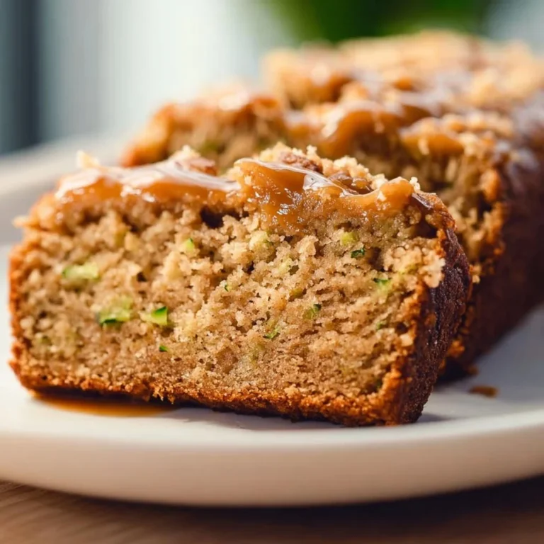 Delicious slice of apple zucchini bread with fresh ingredients on a wooden board