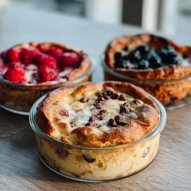 Delicious baked protein pancake bowls topped with fresh fruits and honey