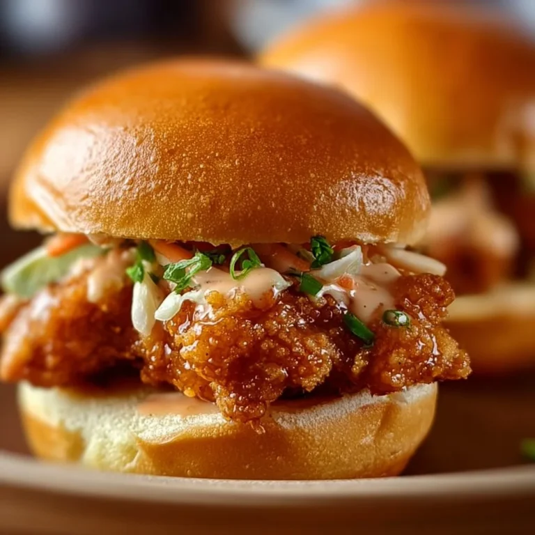 Bang Bang Chicken Sliders on a plate with toppings