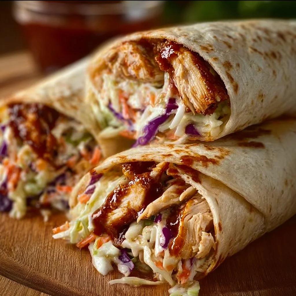 BBQ Chicken Coleslaw Wraps