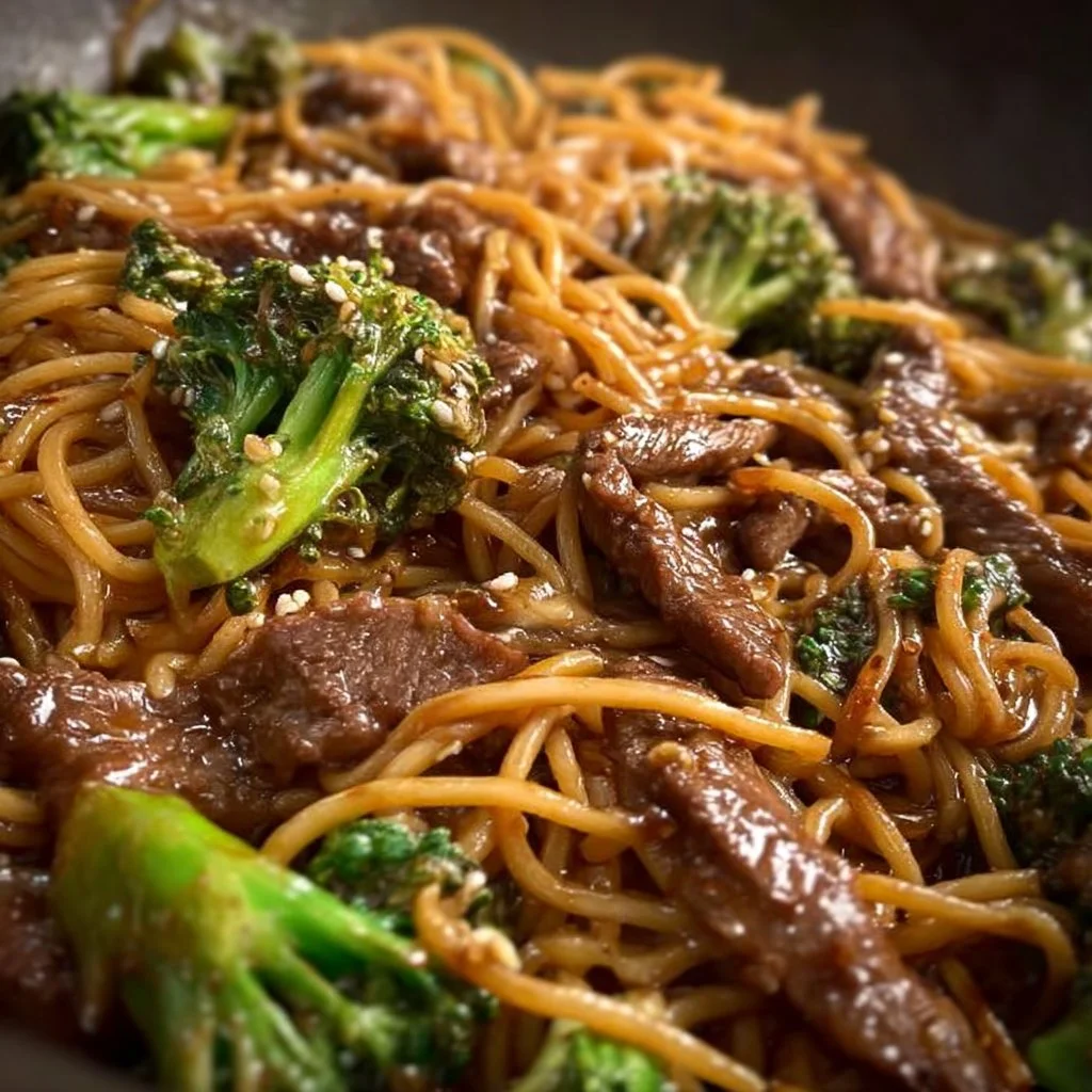 Beef and Broccoli Lo Mein Noodles