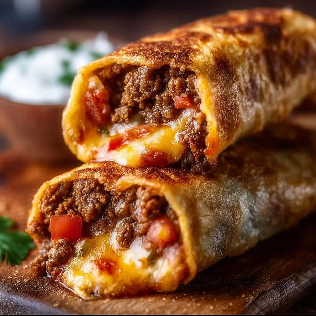 Beef and Cheese Chimichangas