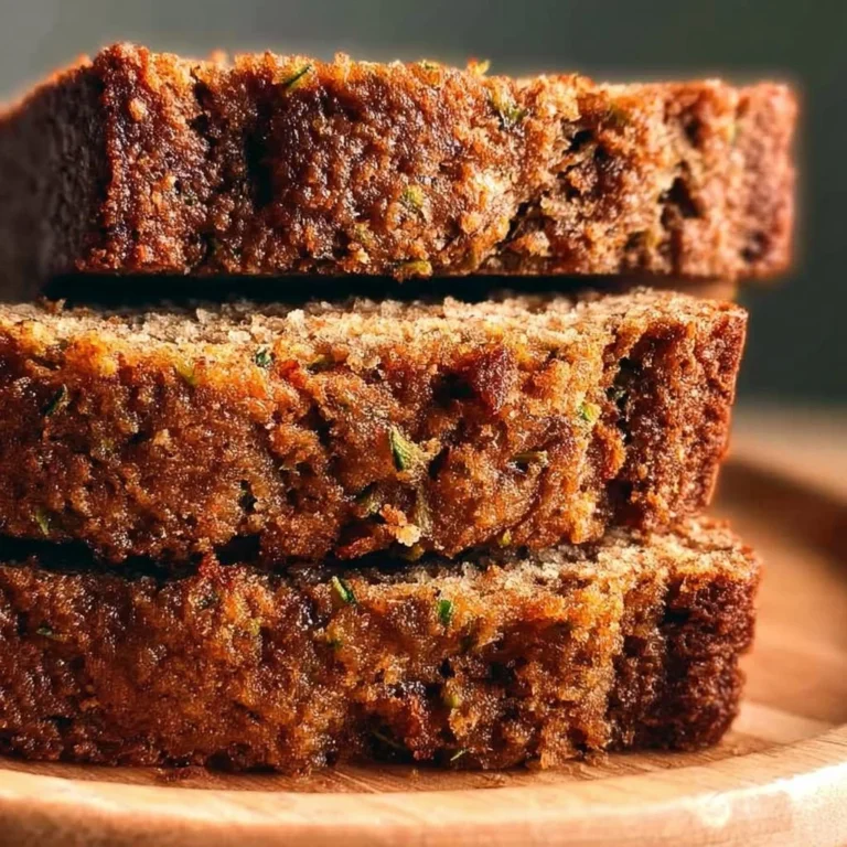 Loaf of homemade best zucchini bread on a wooden board