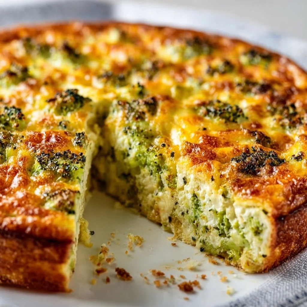 Creamy 5-Ingredient Broccoli and Cheddar Crustless Quiche