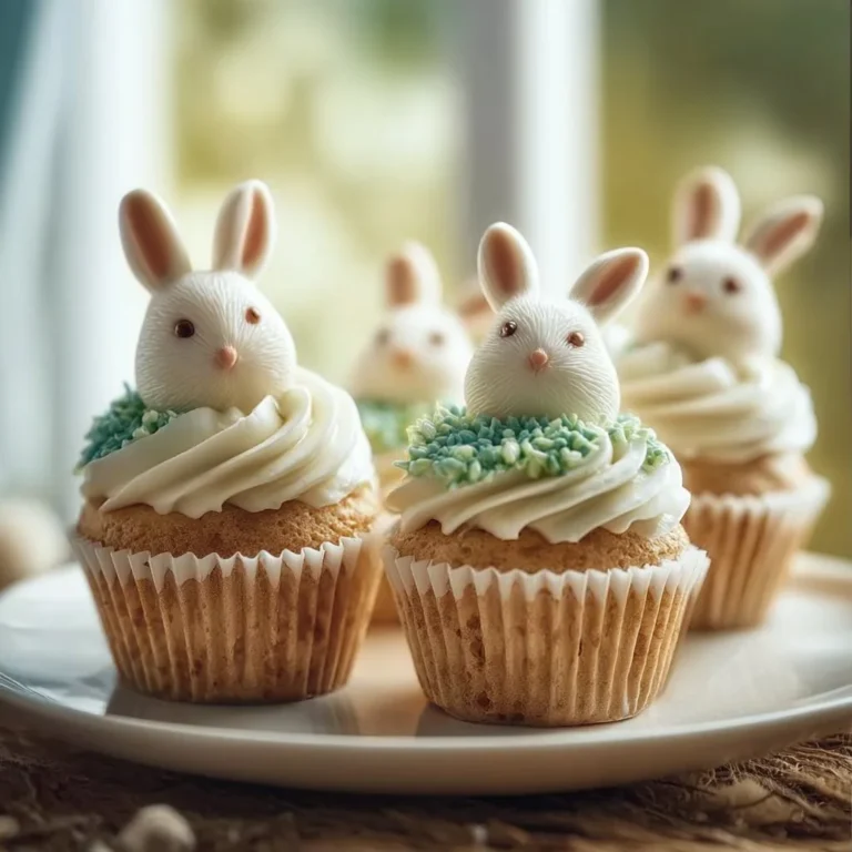 Delicious Bunny Cupcakes decorated for Easter celebration