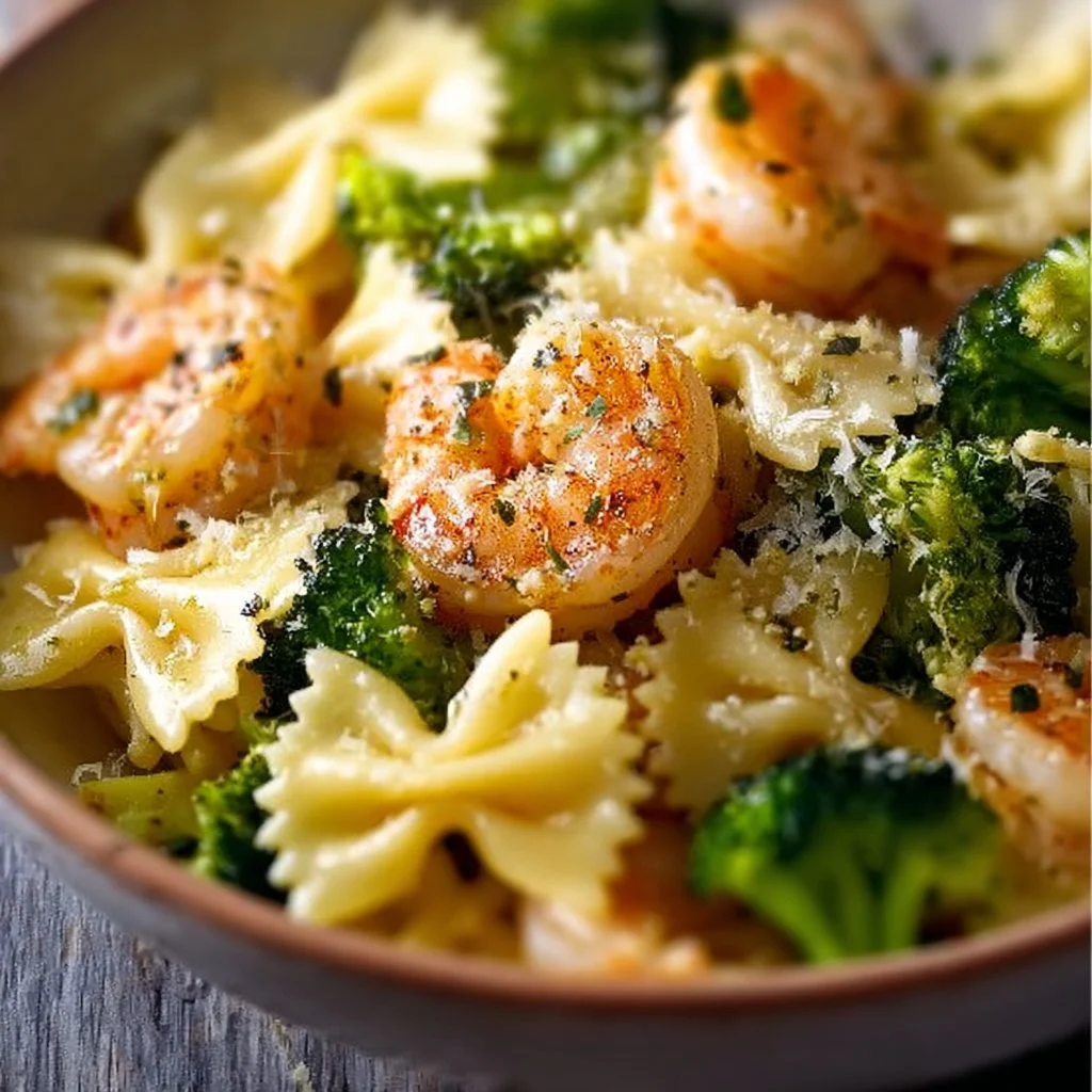Butterfly Pasta with Shrimp and Broccoli