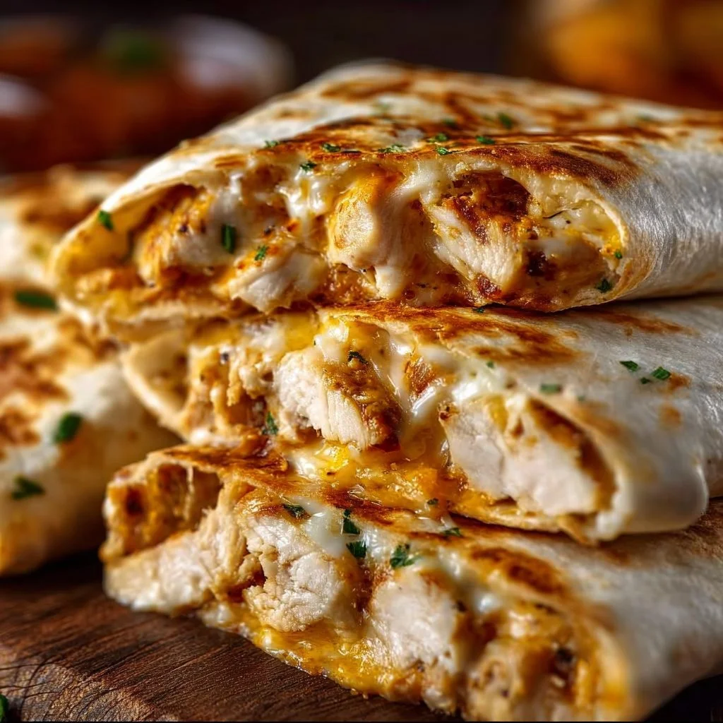 Cheesy Garlic Chicken Wraps