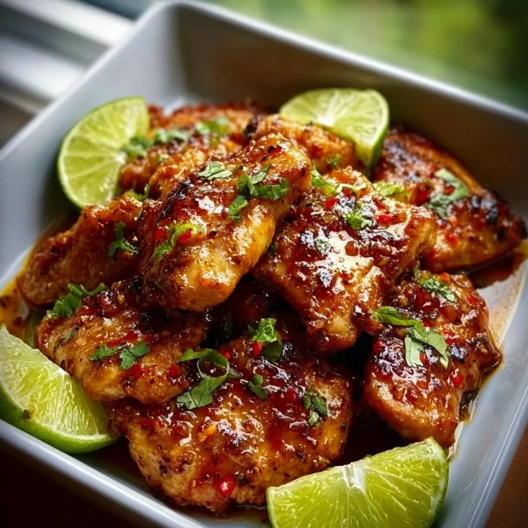 Grilled Chili Lime Chicken garnished with lime and cilantro
