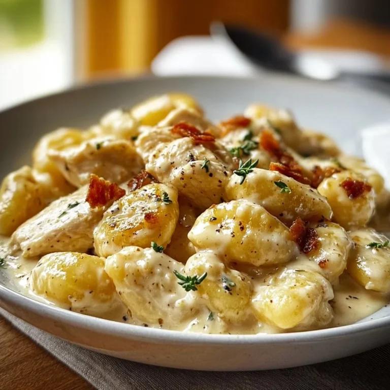 Creamy Crack Chicken Gnocchi in a bowl topped with herbs