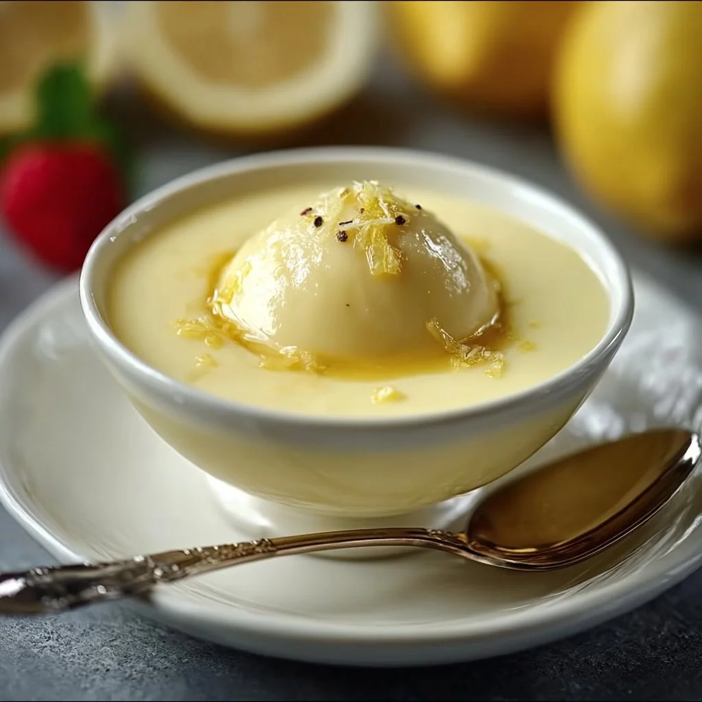 Delicious creamy lemon posset served in elegant dessert glasses