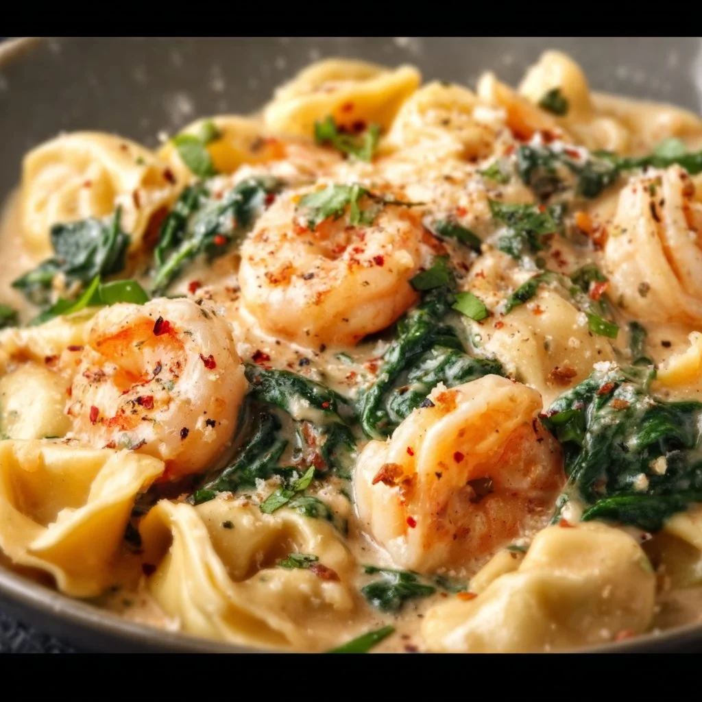 Creamy Shrimp and Spinach Tortellini