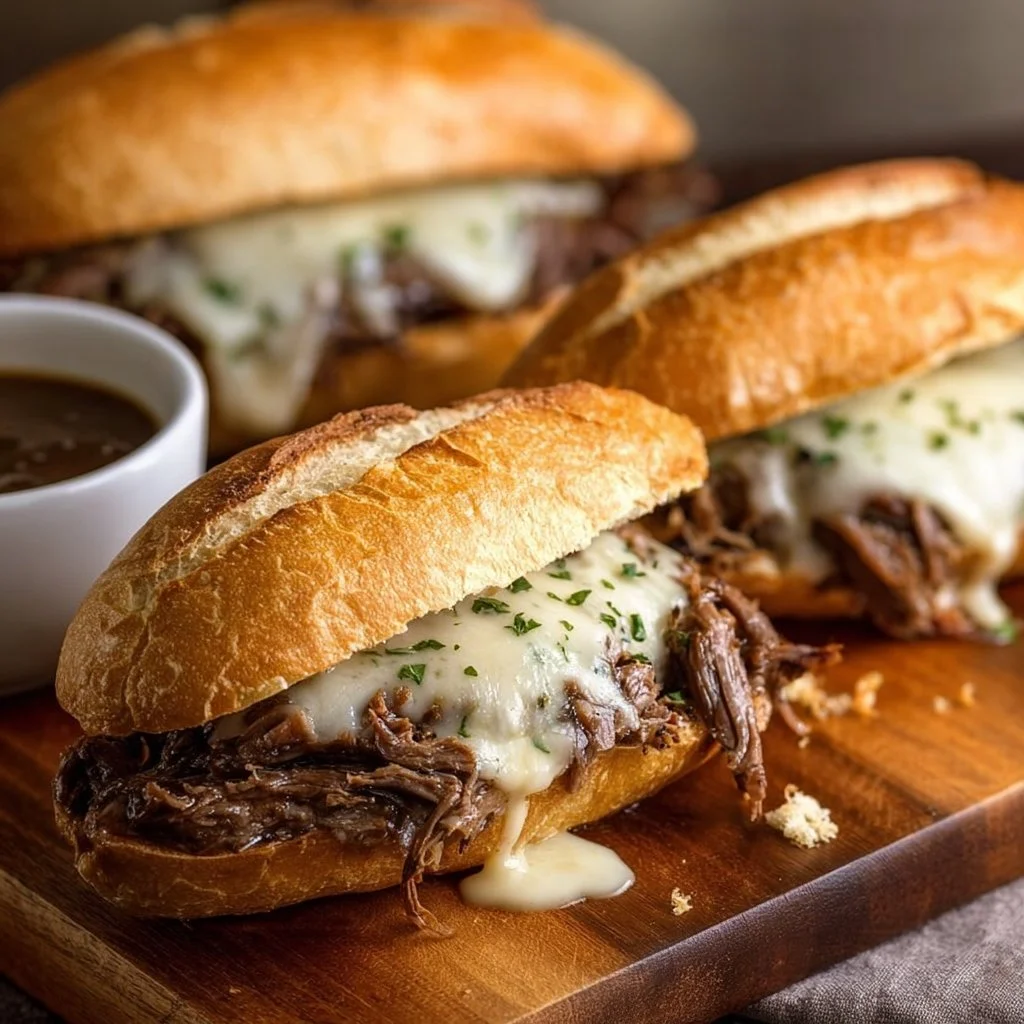 Crockpot French Dip Sandwiches
