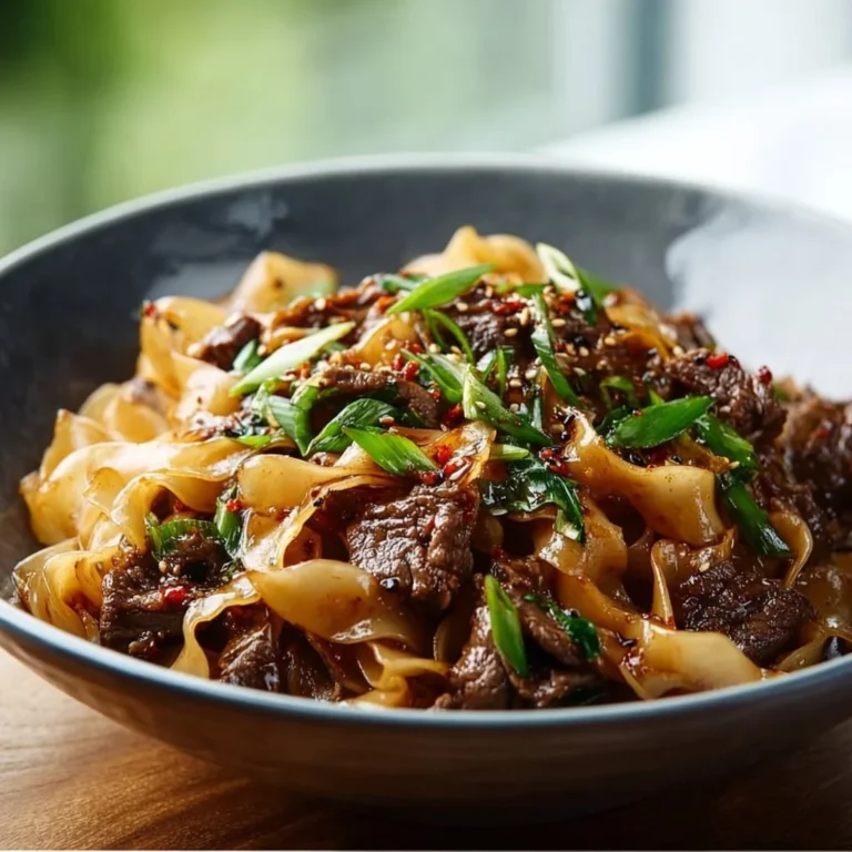 A bowl of Cumin Lamb Noodles garnished with fresh herbs and spices