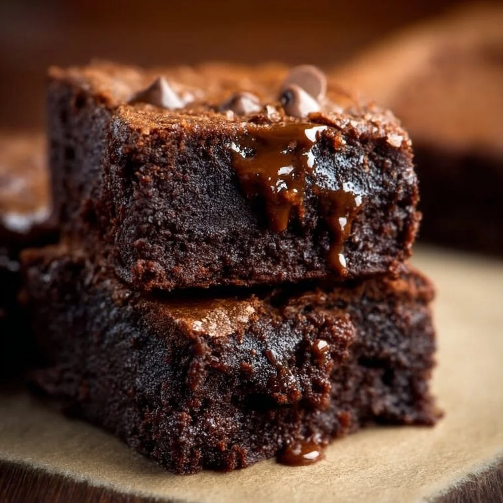 Fudgy Triple Chocolate Brownies