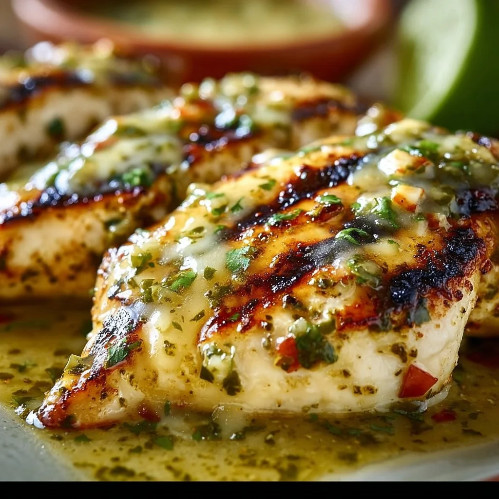 Grilled Salsa Verde Pepper Jack Chicken